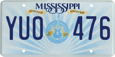 MS license plate YUO476