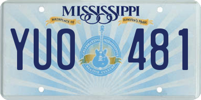 MS license plate YUO481