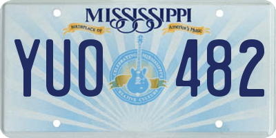 MS license plate YUO482