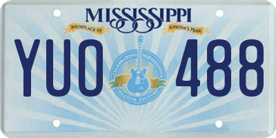 MS license plate YUO488