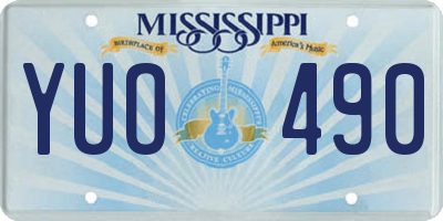 MS license plate YUO490