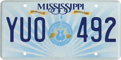 MS license plate YUO492