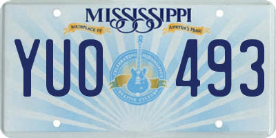 MS license plate YUO493