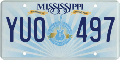 MS license plate YUO497