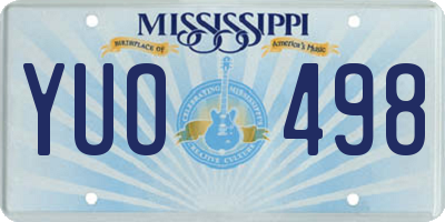 MS license plate YUO498