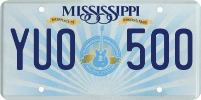 MS license plate YUO500