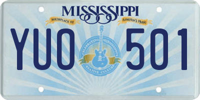 MS license plate YUO501