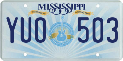 MS license plate YUO503