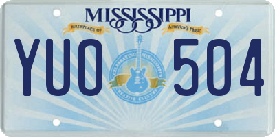 MS license plate YUO504