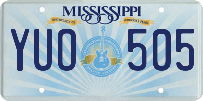 MS license plate YUO505