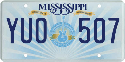 MS license plate YUO507