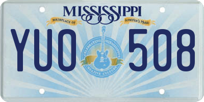 MS license plate YUO508