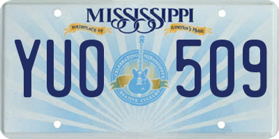 MS license plate YUO509