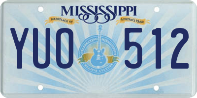 MS license plate YUO512