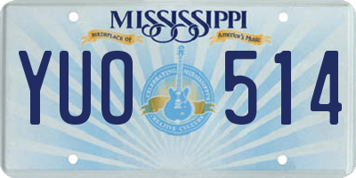 MS license plate YUO514