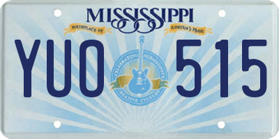 MS license plate YUO515