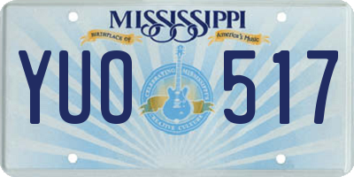 MS license plate YUO517