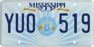 MS license plate YUO519