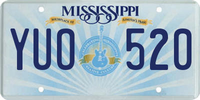 MS license plate YUO520