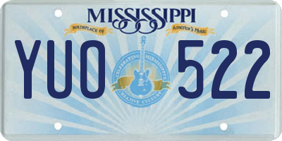 MS license plate YUO522