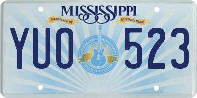 MS license plate YUO523