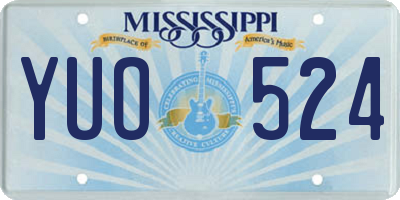 MS license plate YUO524
