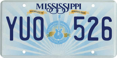 MS license plate YUO526