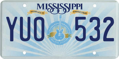 MS license plate YUO532