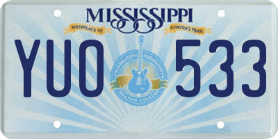 MS license plate YUO533