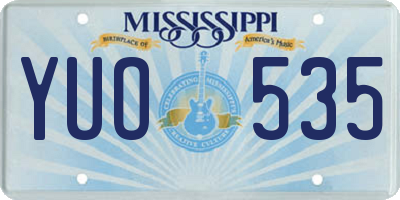MS license plate YUO535