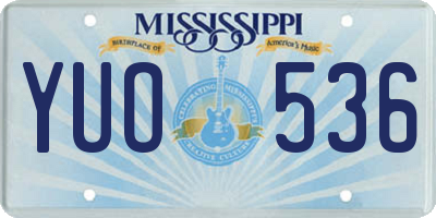 MS license plate YUO536