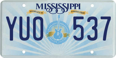 MS license plate YUO537