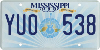 MS license plate YUO538