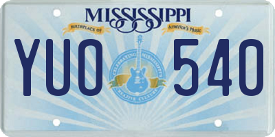 MS license plate YUO540