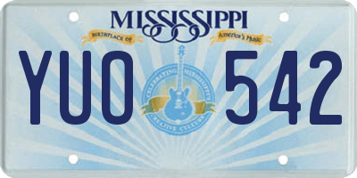 MS license plate YUO542