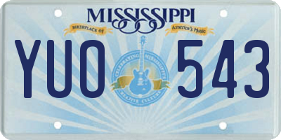 MS license plate YUO543