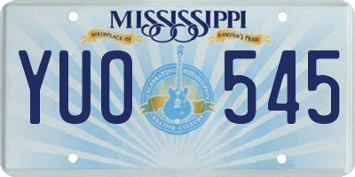 MS license plate YUO545