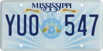MS license plate YUO547