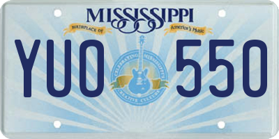MS license plate YUO550