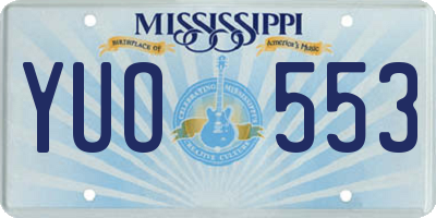 MS license plate YUO553