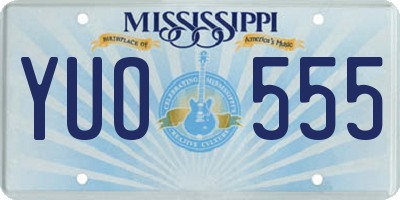 MS license plate YUO555