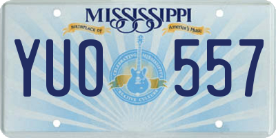 MS license plate YUO557