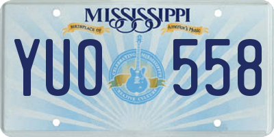 MS license plate YUO558