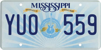 MS license plate YUO559