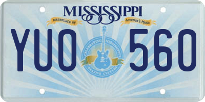 MS license plate YUO560