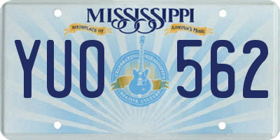 MS license plate YUO562