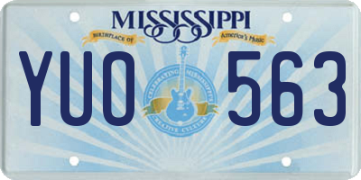 MS license plate YUO563