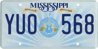 MS license plate YUO568