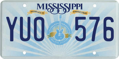 MS license plate YUO576