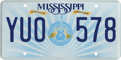 MS license plate YUO578